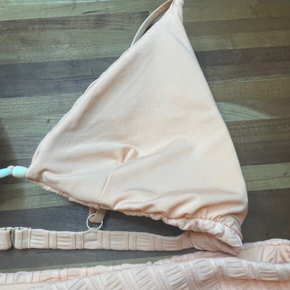 ISABELLA ROSE Champagne Beaded Bikini Top and Maui  bottom peach, Large - Picture 5 of 11